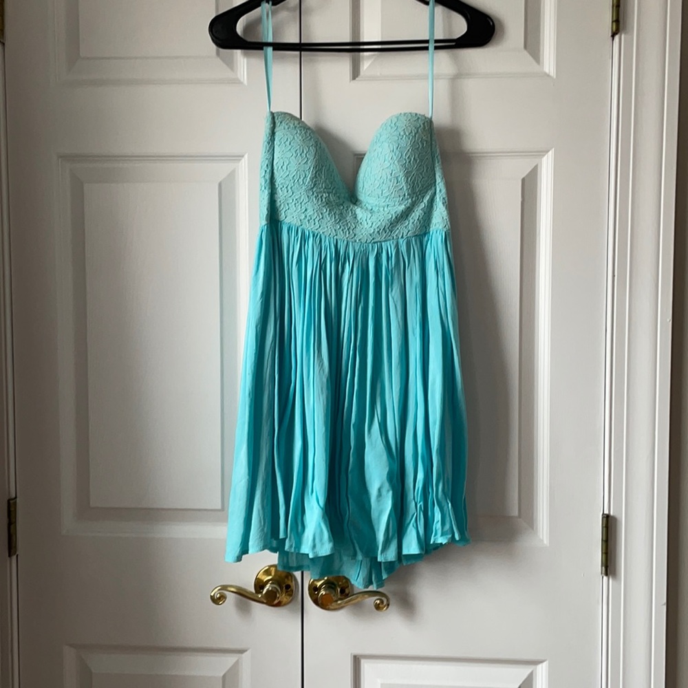 Strapless aqua dress. From Australian boutique. Size 0. Worn 1-2 times.